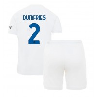 Inter Milan Denzel Dumfries #2 Auswärts Trikotsatz Kinder 2023-24 Kurzarm (+ Kurze Hosen)